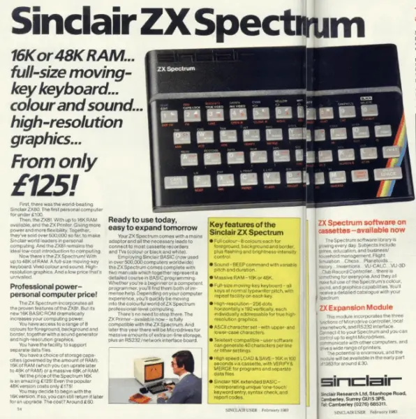 Sinclair Spectrum Ad