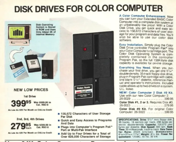 The distiction between a drive for a color computer, and monochrome computers is puzzling
